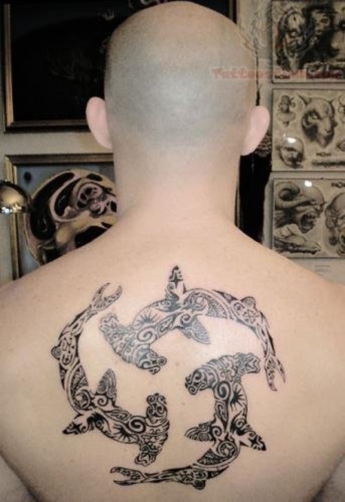 Hammerhead Shark Tattoos On Men Upperback